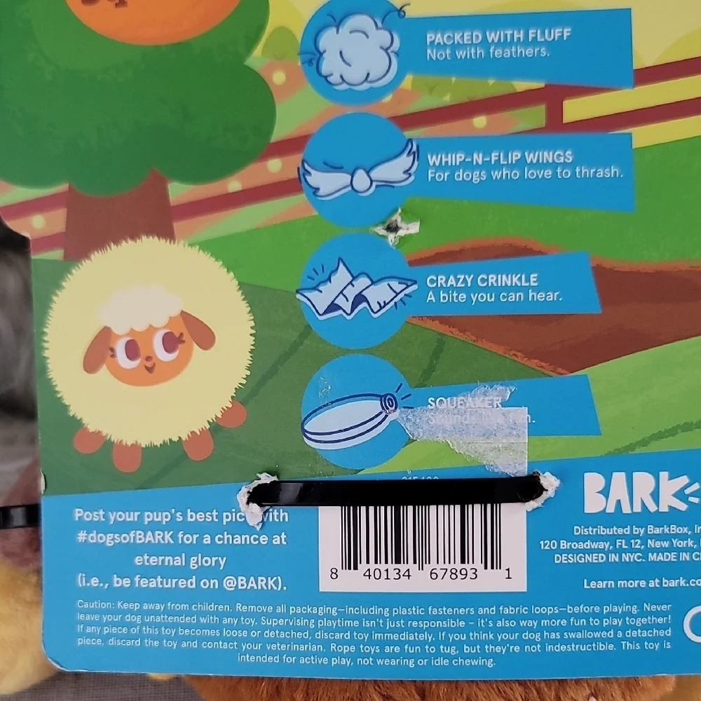 Bark Fuzzy Farm Chicken Plush Toy - Red, White, Brown, Yellow